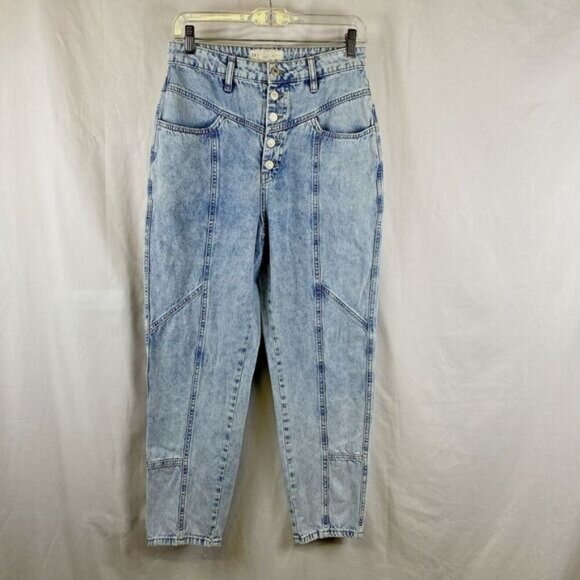 Free People Denim - Free People Barrell Acid Stone Washed Exposed button Fly denim Jeans Size 29